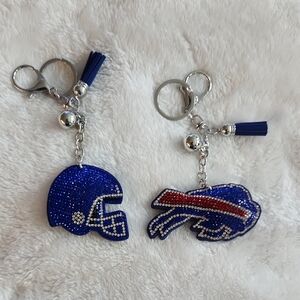 Buffalo Bills NFL Rhinestone Keychain Set